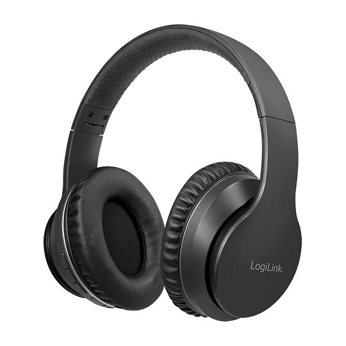 Kufje pa kabllo LogiLink BT0053 / On-Ear / Bluetooth 5.0 / ANC / 40 mm / 15 orë – Zezë - 1