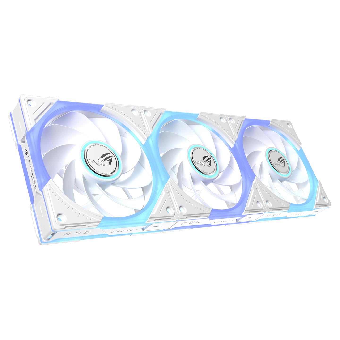 Ftohës për Kasë ASUS ROG Eurux GR120 / 120mm / 2200 RPM / PWM / ARGB / 3 Copë – Bardhë