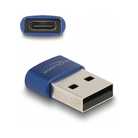Adapter DELOCK USB 2.0 / Typ‑A in Typ‑C - Blu - 1