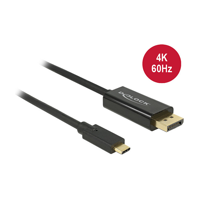 Kabllo Adapter DELOCK DisplayPort 1.2 → USB-C / St–St / 2m / 4K / 60Hz - Zezë - 1