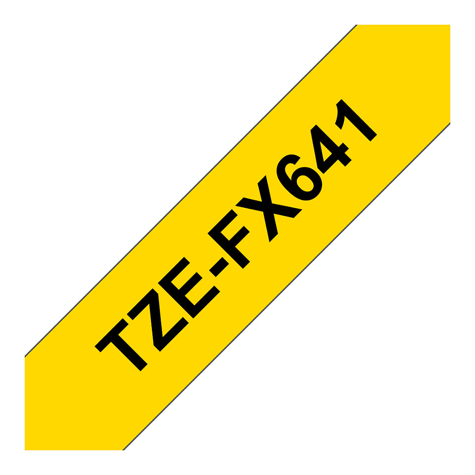 Brother TZe-FX641 Labelling Tape (Flexible ID, 18mm x 8m) - Zezë në të Verdhë - 1