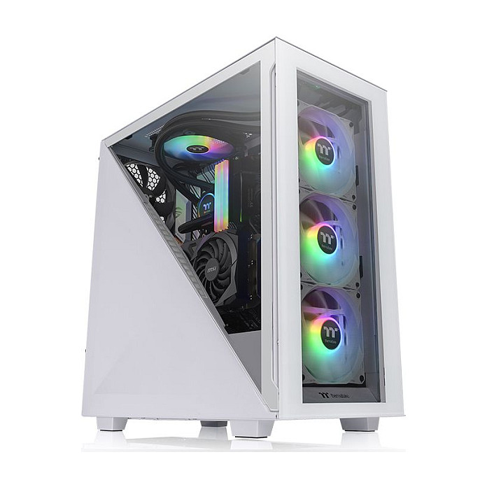 Kasë PC Thermaltake Divider 300 TG Snow / Mid Tower / ATX / 1x 120mm Rear Fan / Tempered Glass / Mesh - Bardhë