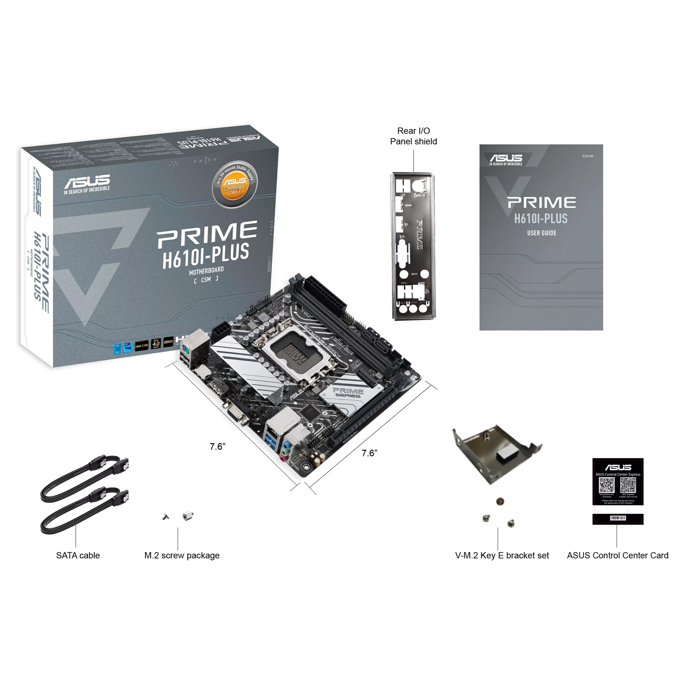 Pllakë Amë MB Intel ASUS PRIME H610I-PLUS-CSM / DDR5 / mATX / HDMI+DP - 7