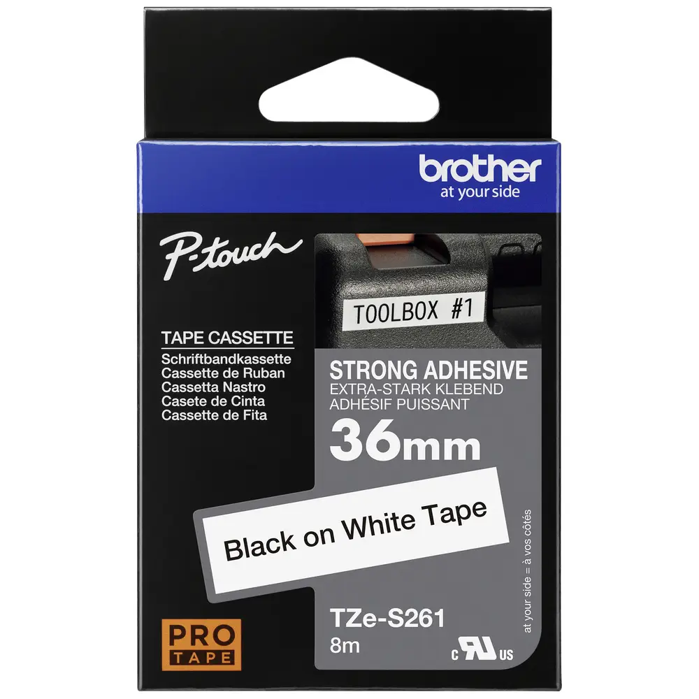 Shirit për Printer 3D Brother Colour Ribbon TZE-S261 / TZES261 - Zezë mbi Bardhë