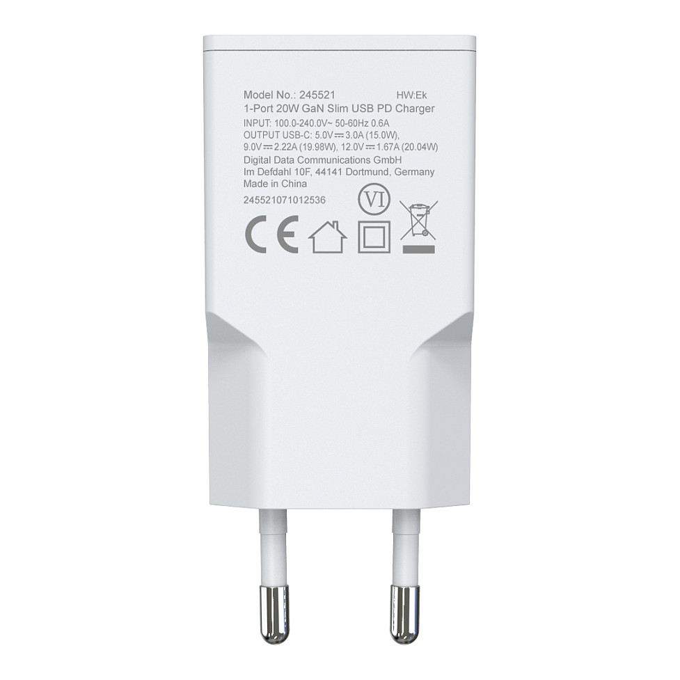 Karikues GaN Equip 245521 / USB-C / 20W / Power Delivery 3.0 / Quick Charge 3.0 – Bardhë - 2