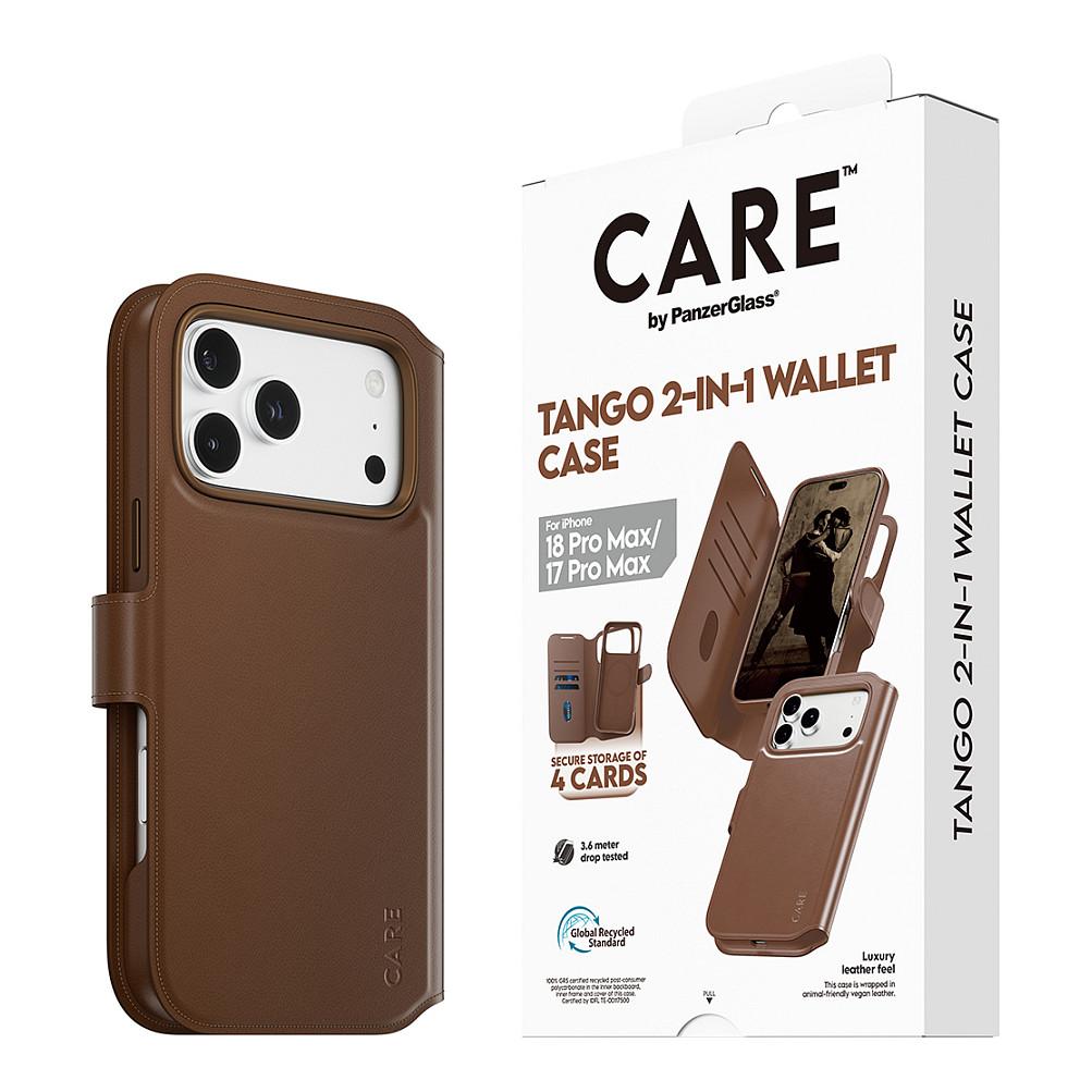 Aksesorë për telefon PanzerGlass CARE Tango 2-in-1 Wallet / iPhone 17 Pro Max / iPhone 18 Pro Max / MagSafe / Deri 4 Karta / RFID / Mbrojtje 2.4m - Kafe - 6