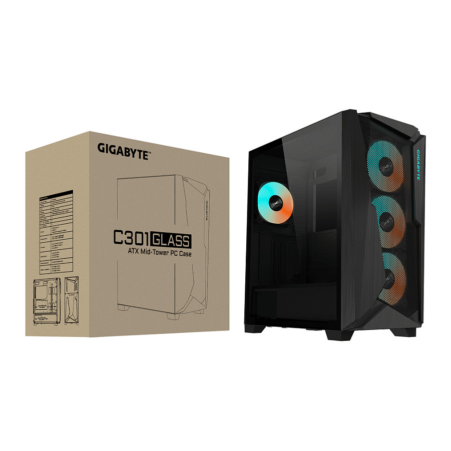 Kasë Midi GIGABYTE C301G V2 ATX – Zezë - 7