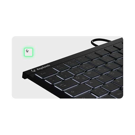 Tastierë me kabllo KeySonic KSK-5211ELU / USB / Tenkeyless / QWERTZ / German / 80 Çelësa / LED - Zezë - 4