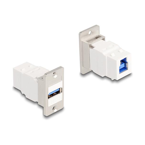  Modul Keystone USB DeLOCK 67164, Type-A Femër në Type-B Femër, 5 Gbps – Bardhë