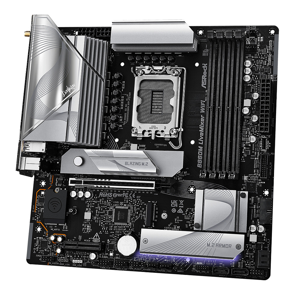 Pllakë Amë ASRock / B860M LiveMixer WiFi / 1851 / mATX / HDMI / DDR5 - 5