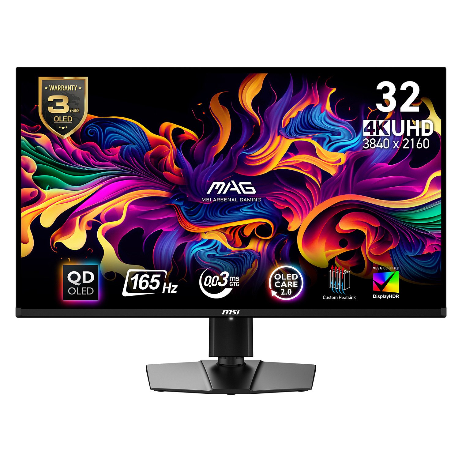 Monitor Gaming TFT MSI MAG 321UPDE 9S6-3DD39T-029 / 32"/ 4K Ultra HD QD-OLED / 165 Hz / 0.03 ms / HDMI+DP - Zezë - 1