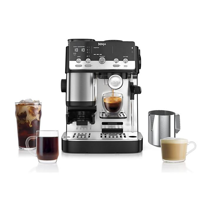 Aparat për Espresso dhe Kafe me Filtër Ninja Luxe Café MINI ES301EU, 1650 W, Mulli i Integruar – Zezë/Argjend