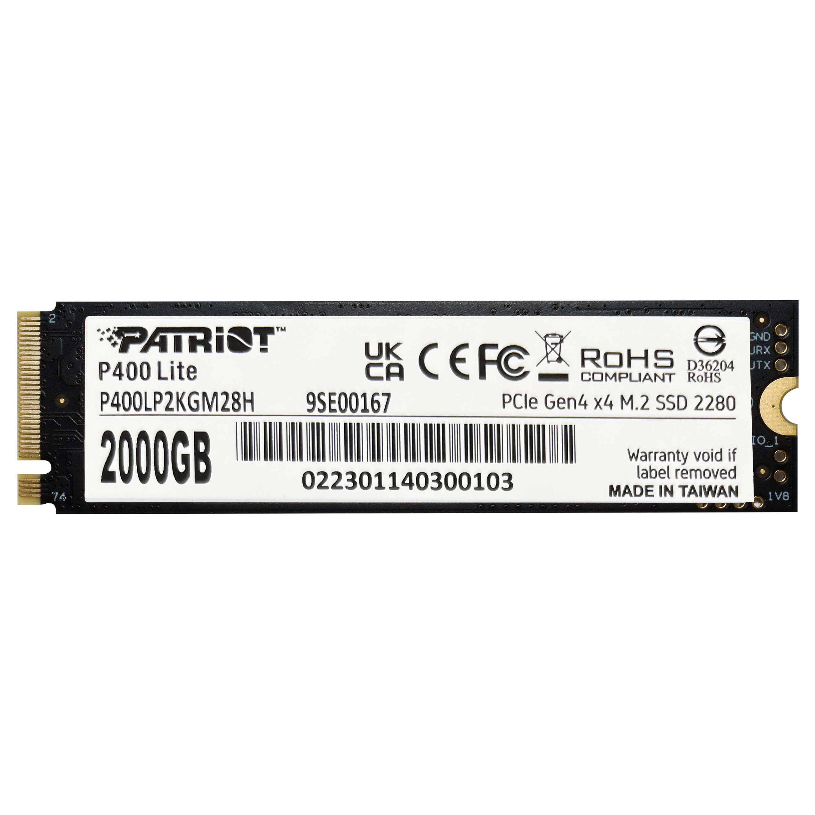 SSD e Brendshme 2TB M.2 Patriot P400 Lite PCIe 4.0 x4. NVMe 1.4. 2280 - 5