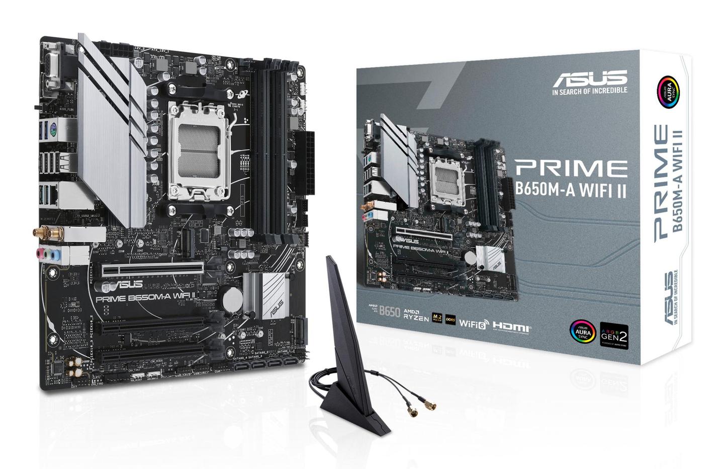 Pllakë Amë ASUS PRIME B650M-A WIFI II / AMD B650 / AM5 / Micro-ATX / DDR5 / PCIe 5.0 / Wi-Fi 6 / 2.5GbE - 2