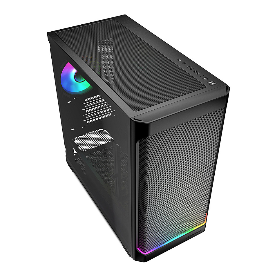 Kasë Sharkoon MK4W RGB Micro-ATX 1xGlass - Zezë - 3