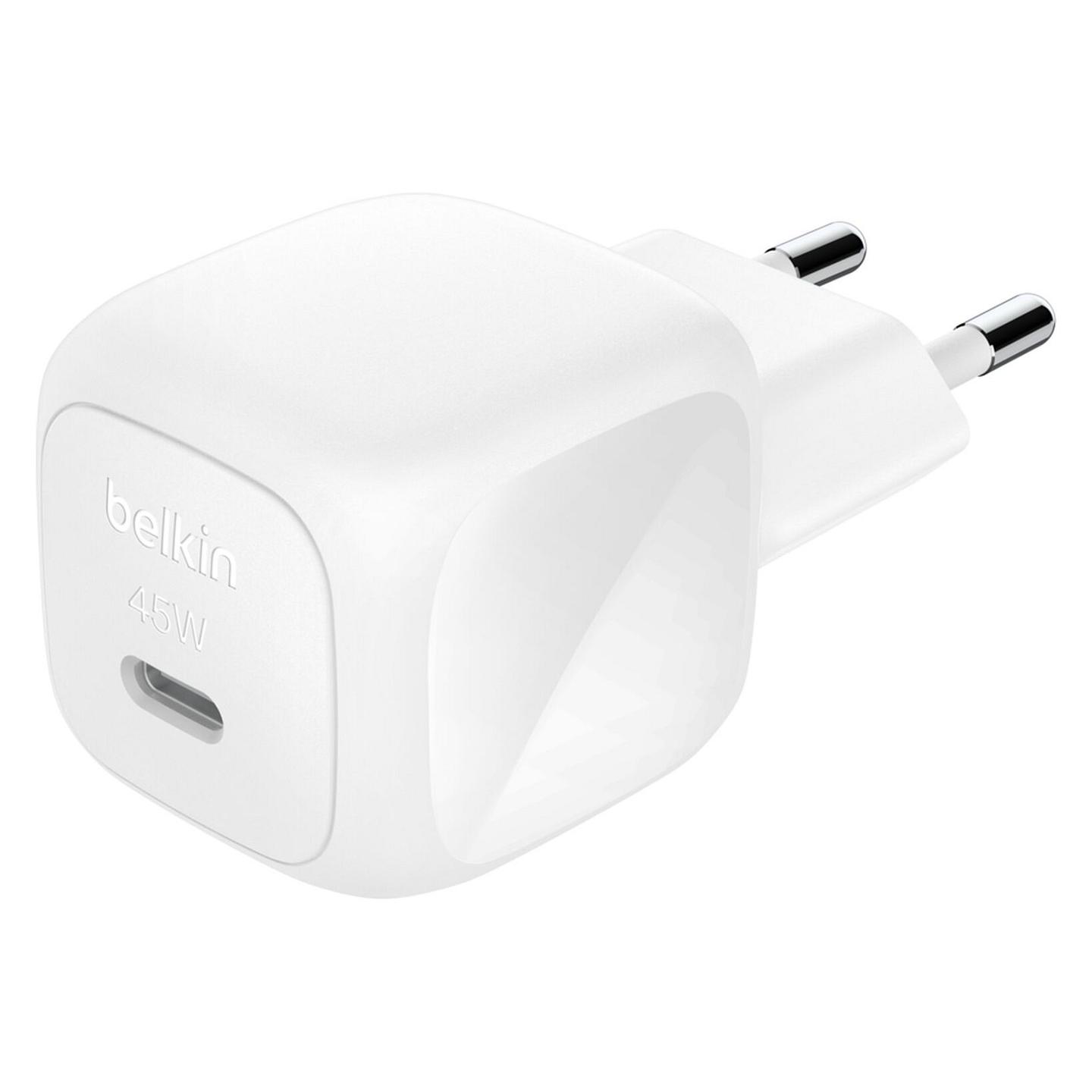 Adapter Belkin BoostCharge Compact, USB-C, Power Delivery 3.1, 45W - Bardhë