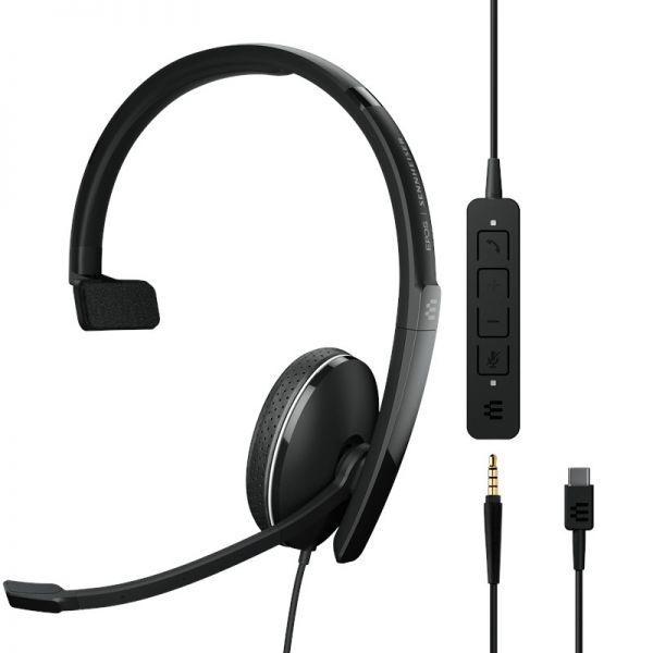 Kufje me kabllo EPOS ADAPT 135 USB-C II / 1000918 / Mono / USB-C + 3.5mm / UC – Zezë