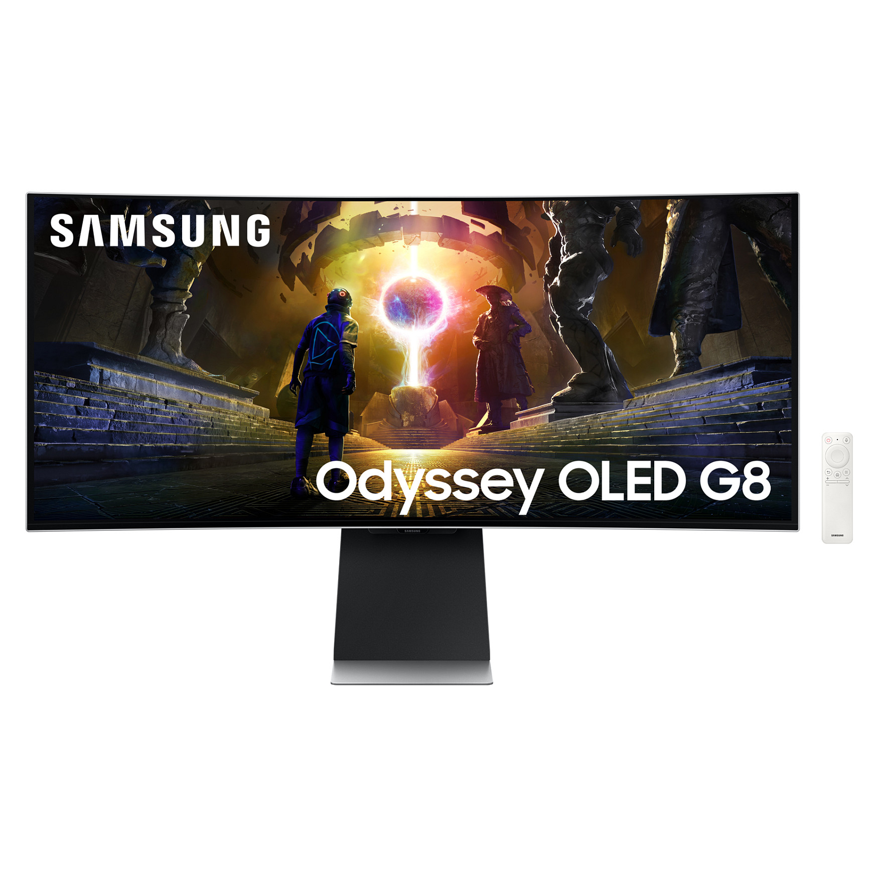 Monitor Gaming i lakuar Samsung G85SD / 34" UltraWide Quad HD OLED 0.03 ms 175 Hz Curved / DisplayPort , HDMI , USB / e bardhë - 1