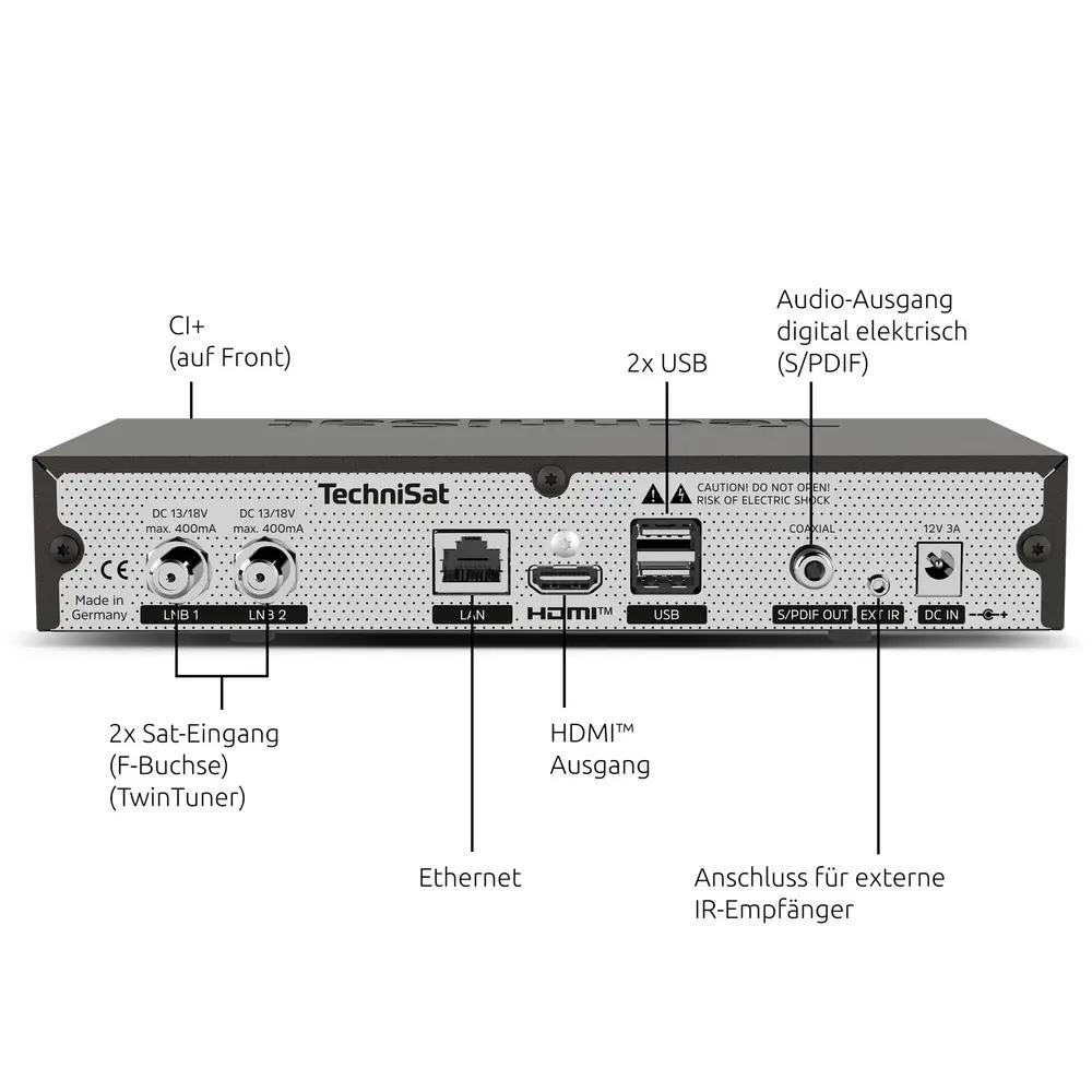 Reciever TechniSat DIGIT ISIO S4, DVB-S/S2, Full HD, Twin Tuner, HDMI, 2x USB 2.0, Ethernet, CI+, DVR, TimeShift - Zezë - 5