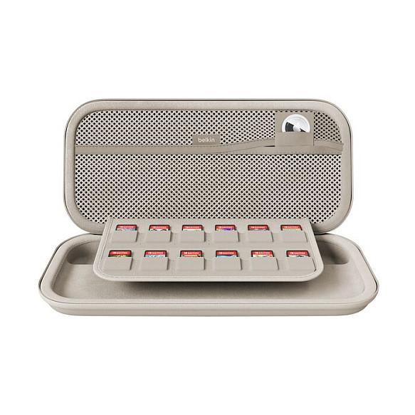Këllëf për Konzolë Belkin ENA002HQSA / Nintendo Switch 2 / Rezistent ndaj Goditjeve / Hapësirë për 12 Lojëra / AirTag / 293 × 145 × 46 mm – Bezhe - 2