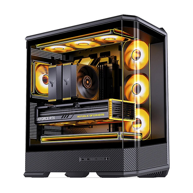 Kasë PC Jonsbo D400 / Midi Tower / ATX / Tempered Glass - Zezë - 3