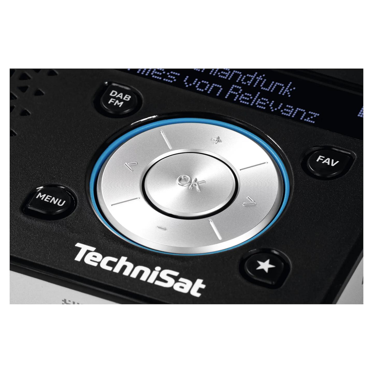 Radio portative TechniSat DIGITRADIO 1 A, DAB+, FM, 1W, ekran OLED, USB-C, dalje 3.5 mm - zezë dhe argjend - 10