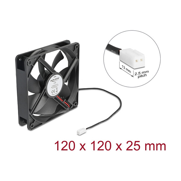 Ftohës për Kasë DeLOCK 67292 / 120mm / 2000 RPM – Zezë - 3