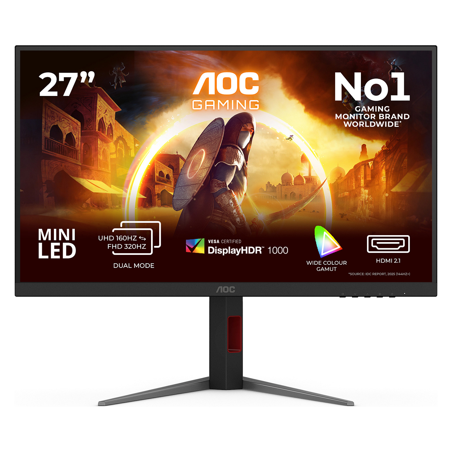 Monitor Gaming AOC U27G4XM / 27"/ 4K Ultra HD Fast IPS LED / 160Hz / 1ms / HDMI+DP - Zezë - 1