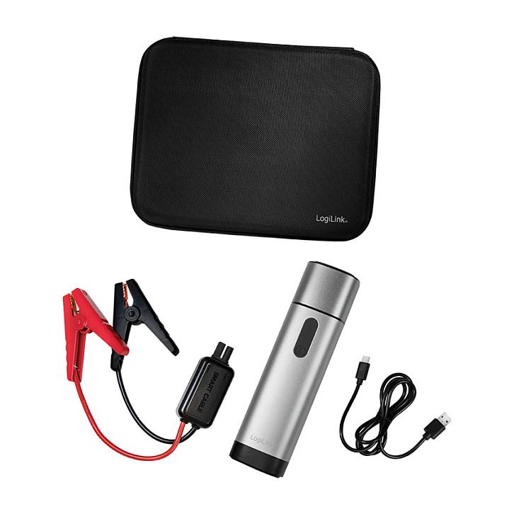 Powerbank Jump Starter LogiLink PA0266 / 10.000mAh / 37,5W / 2x USB-A / 500A / 12V / LED - Gri metalike - 7