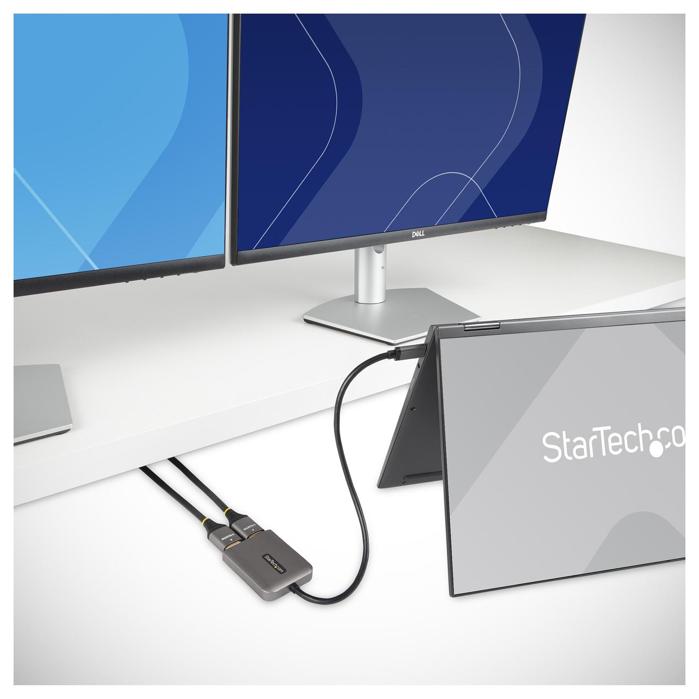 Adapter Grafik StarTech.com MST14CD122HD, USB-C në 2x HDMI, 4K 60Hz, MST, HDR, kabllo 30cm - Gri/Zezë - 6
