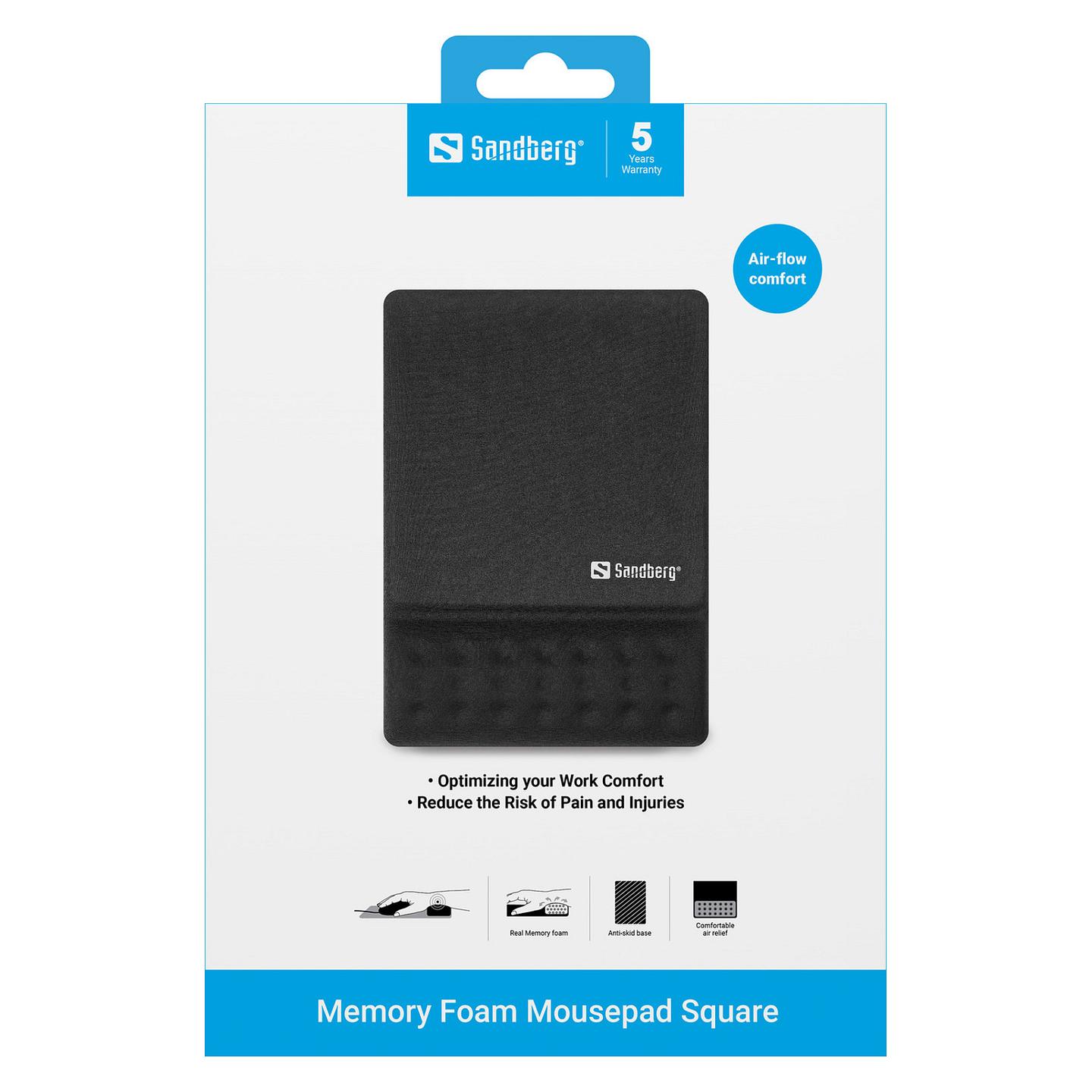 Mauspad Sandberg Memory Foam Mousepad Square / 25 x 18 cm / 2.5 cm - Zezë - 2
