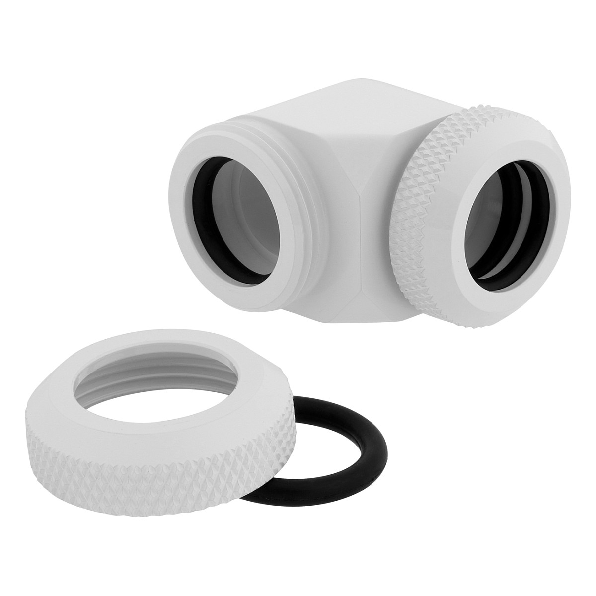 Aksesor për Ftohës Corsair Hydro X Series XF Hardline 90° / 12mm OD / G1/4" BSPP / 2 copë / Custom Watercooling – Bardhë - 3