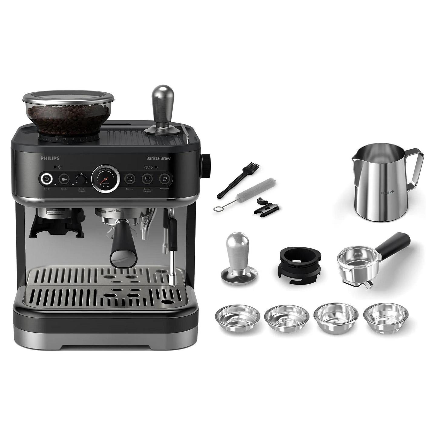 Aparat për Kafe Philips Barista Brew PSA3218/10, 2.3L, 1350W, 15 bar, Mulli i Integruar - Zezë - 8