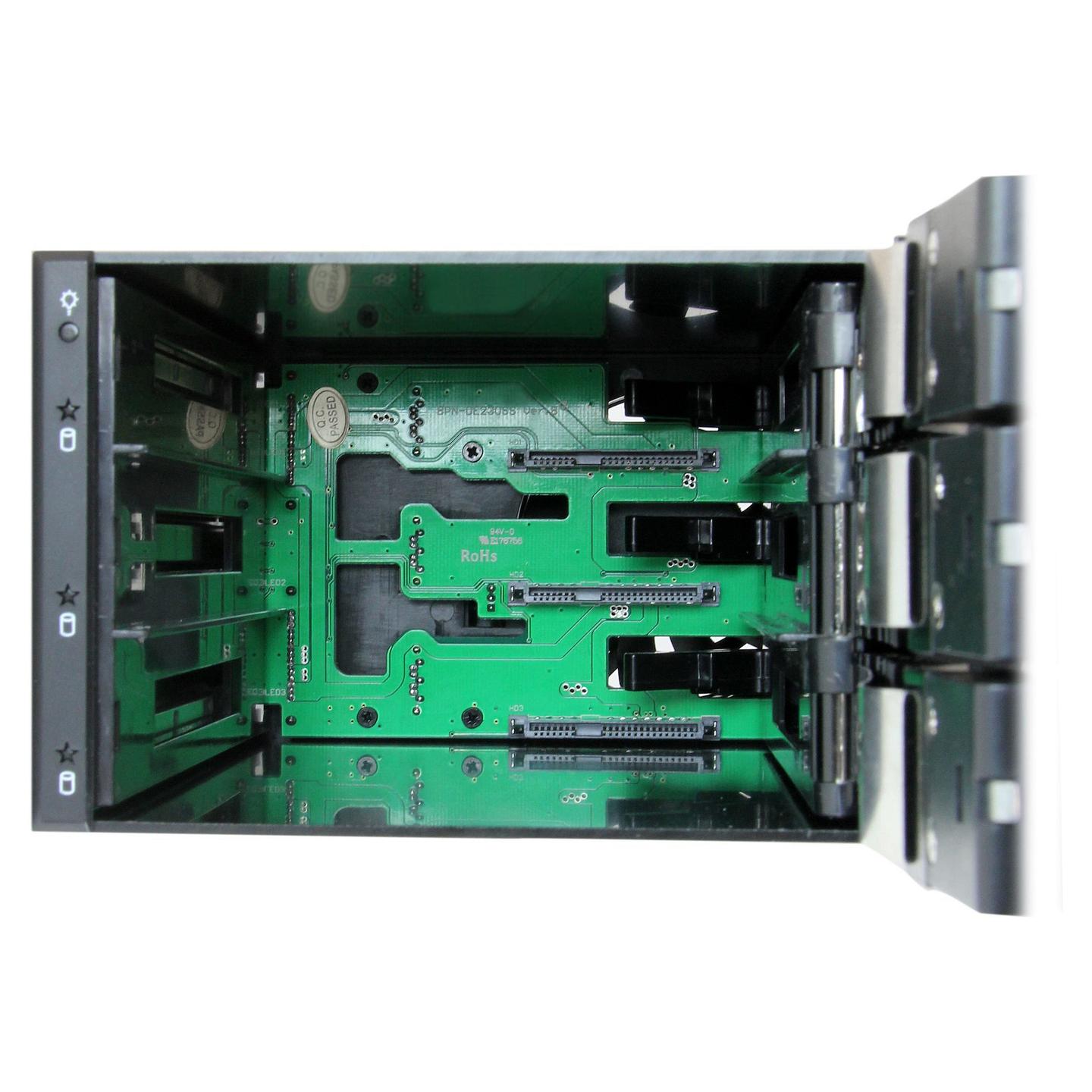 Kontroller për HDD StarTech.com HSB3SATSASBA, 3x 3.5", SATA III, SAS II, Hot-Swap, 6 Gbit/s, Ventilator, Alumin – Zezë - 5