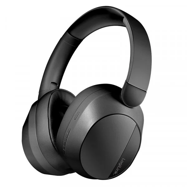 Kufje pa kabllo LogiLink BT0071 / Over-Ear / Bluetooth 6.0 / ANC / 40 mm / 15 orë / 3.5 mm AUX – Zezë
