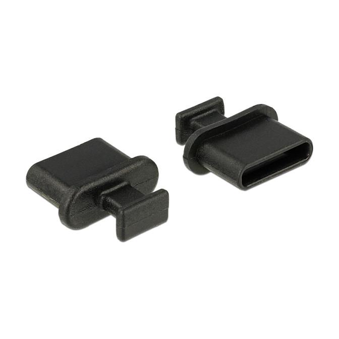 Mbrojtëse kundër pluhurit DeLOCK 64013, USB Type-C Femër, Me Dorezë, 10 copë – Zezë