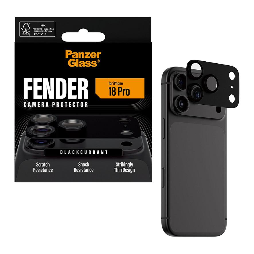 Mbrojtës për Kamera PanzerGlass Fender, për iPhone 18 Pro, Xham i Temperuar, Kornizë Alumini - Zezë - 5