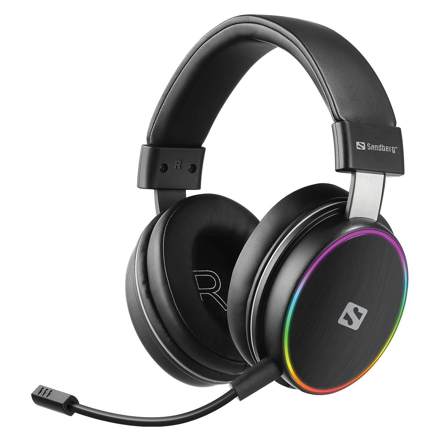 Kufje Gaming Sandberg HeroBlaster / Wireless / Bluetooth 5.1 / 50mm / 10 orë / 3.5mm - Zezë