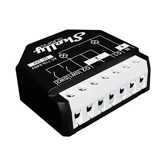 Kontrollues smart 2-kanalësh me matës energjie 16 A për montim në mur Shelly Wave 2PM - 2