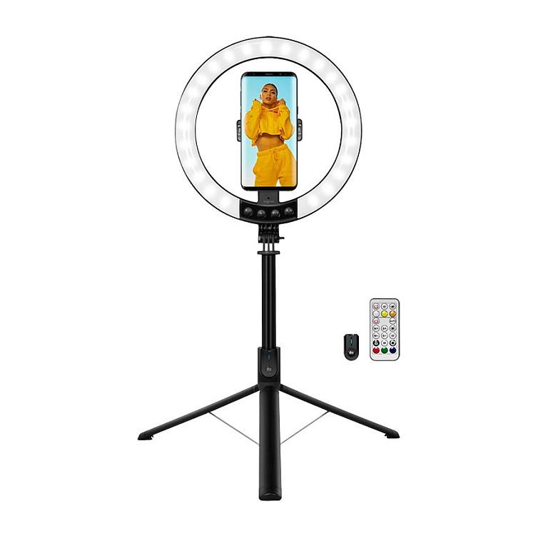 Ring Light LogiLink AA0156 / LED / Ø25 cm / 26 RGB / 8 Nivele Ndriçimi / Selfie Stick & Tripod – Zezë