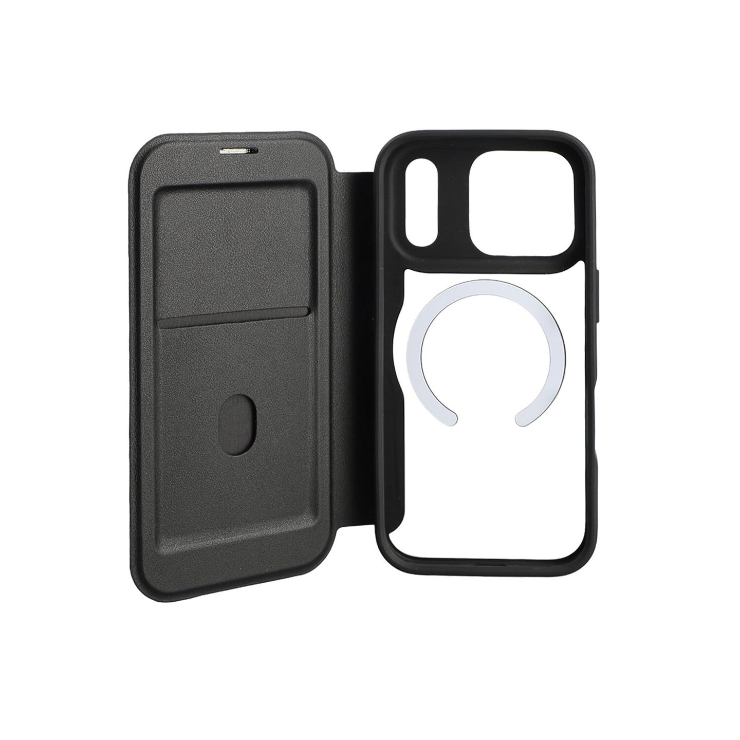 Case për Telefon 4smarts Urban Pro Flip për iPhone 18 Pro / 17 Pro, MagSafe, Qi2 - Zezë