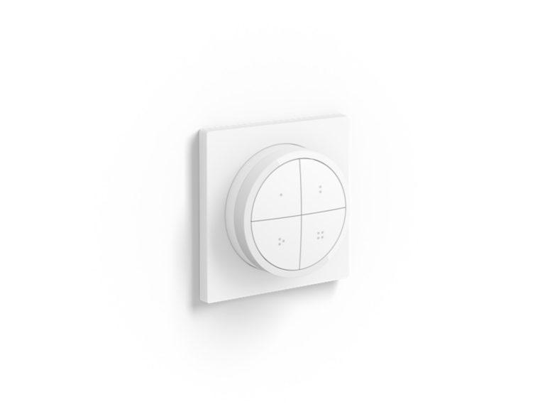 Ndërprerës Inteligjent Philips Hue Tap Dial Switch, 4 Butona, Rrotë për Rregullimin e Ndriçimit, Wireless, IP20 – Bardhë
