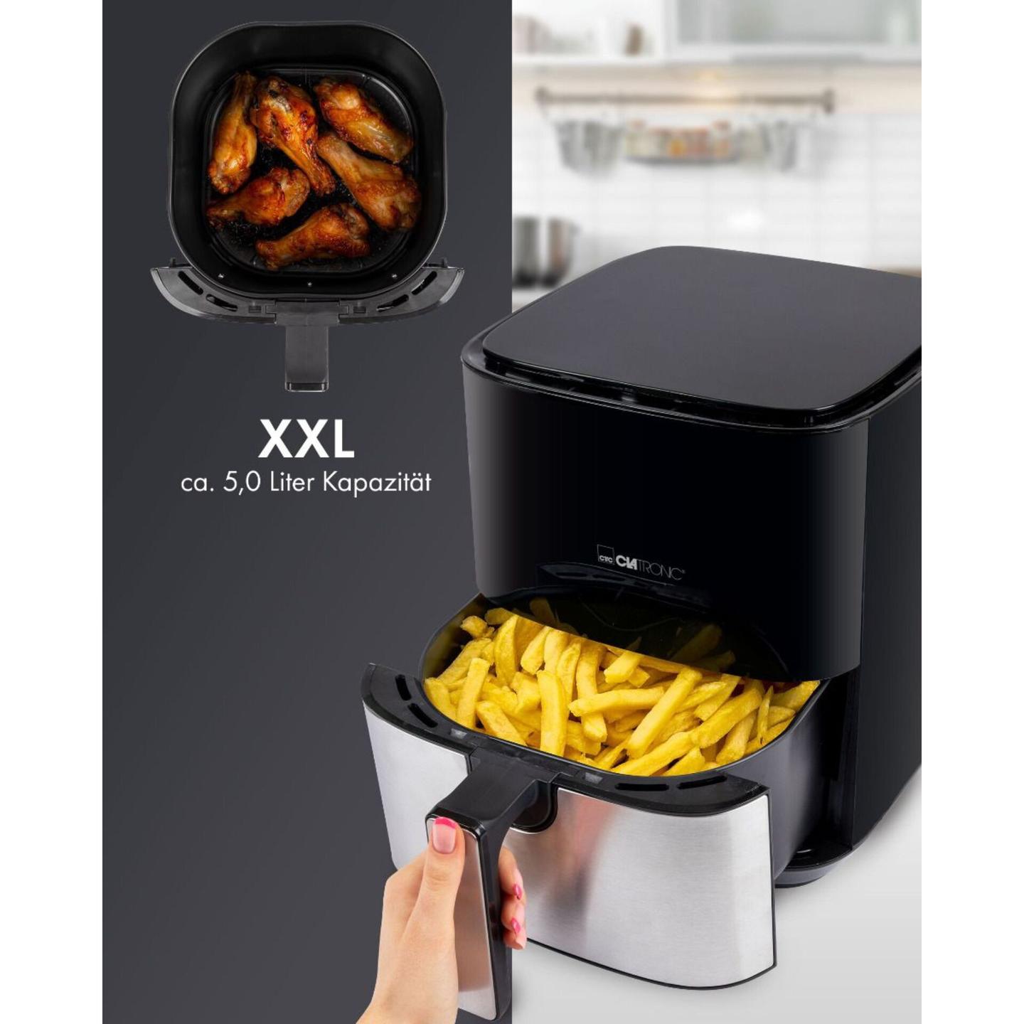 Fryer Clatronic FR 3782 H / 5L / 1450W / 8 Programe / 80–200°C / LED Display / Sensor Touch / 360° Air Flow – Zezë/Çelik Inoks - 5