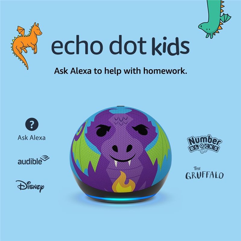 Altoparlant Inteligjent Amazon Echo Dot Kids (5th Gen) / Alexa / Wi-Fi / Bluetooth - Shumëngjyrësh - 2