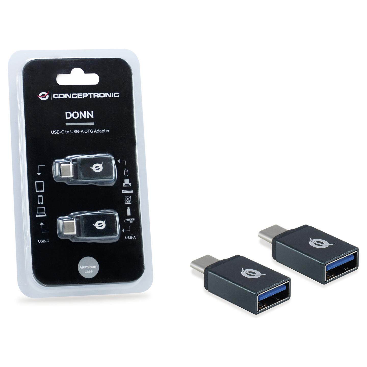 Adapter Conceptronic DONN03G, USB-C Mashkull në USB-A Femër, USB 3.1 Gen 1, 5Gbps, 2 copë - Gri - 4