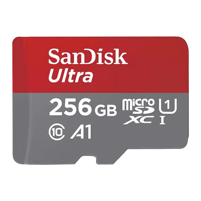 Kartë Memorie microSDXC SanDisk Ultra, 256GB, UHS-I, A1, Class 10 - Hiri/Kuqe