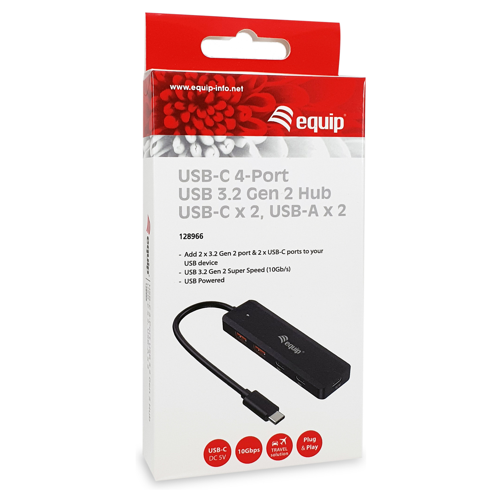 HUB Equip USB‑Hub 4‑Port 3.2 / 2×USB‑C 2×USB‑A 10 Gbps – Zezë - 7