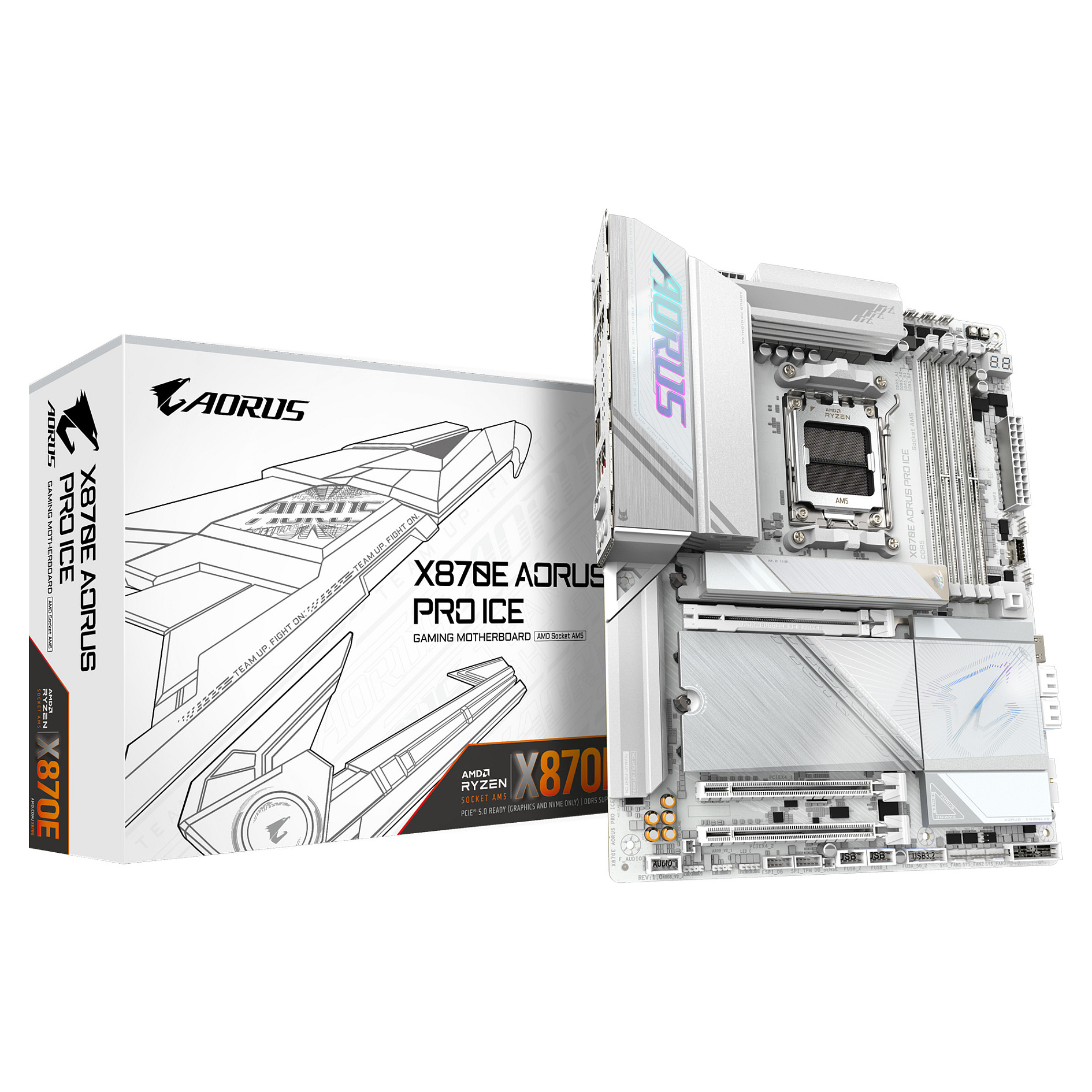 Pllakë Amë AM5 Gigabyte X870E AORUS PRO ICE ATX - 1