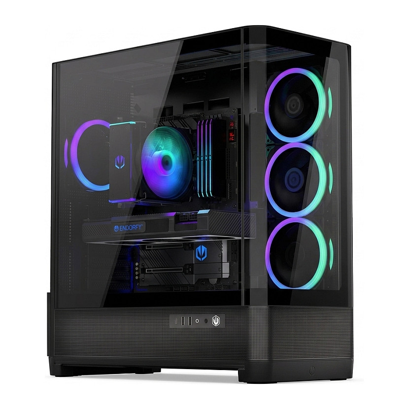 Kasë PC ENDORFY Aquarius 8000 Corona / Mid Tower / ATX / 4x 120mm Corona ARGB Fan / Back-Connect / ARGB Controller / USB-C - Zezë