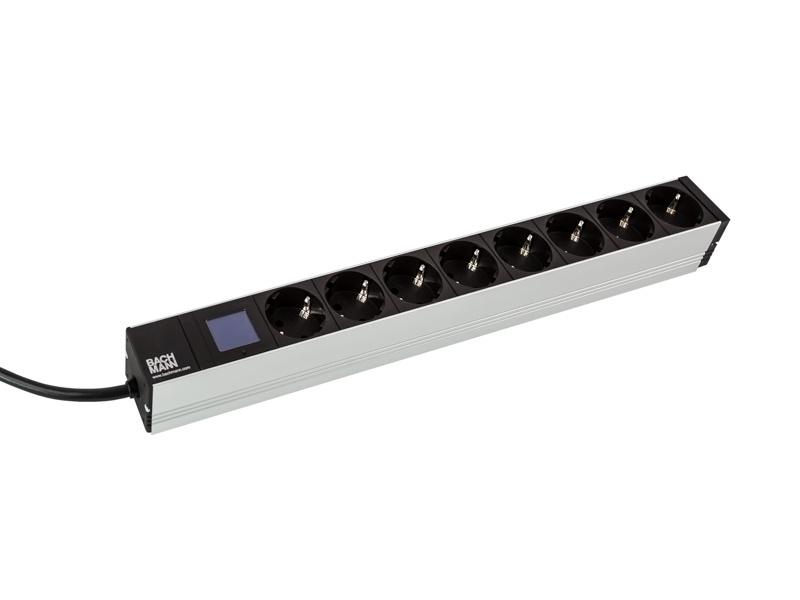 PDU Bachmann BlueNet BN0500 800.2054 / 8x Type F / 230 V / 16 A / 2m - Zezë/Alumin - 1
